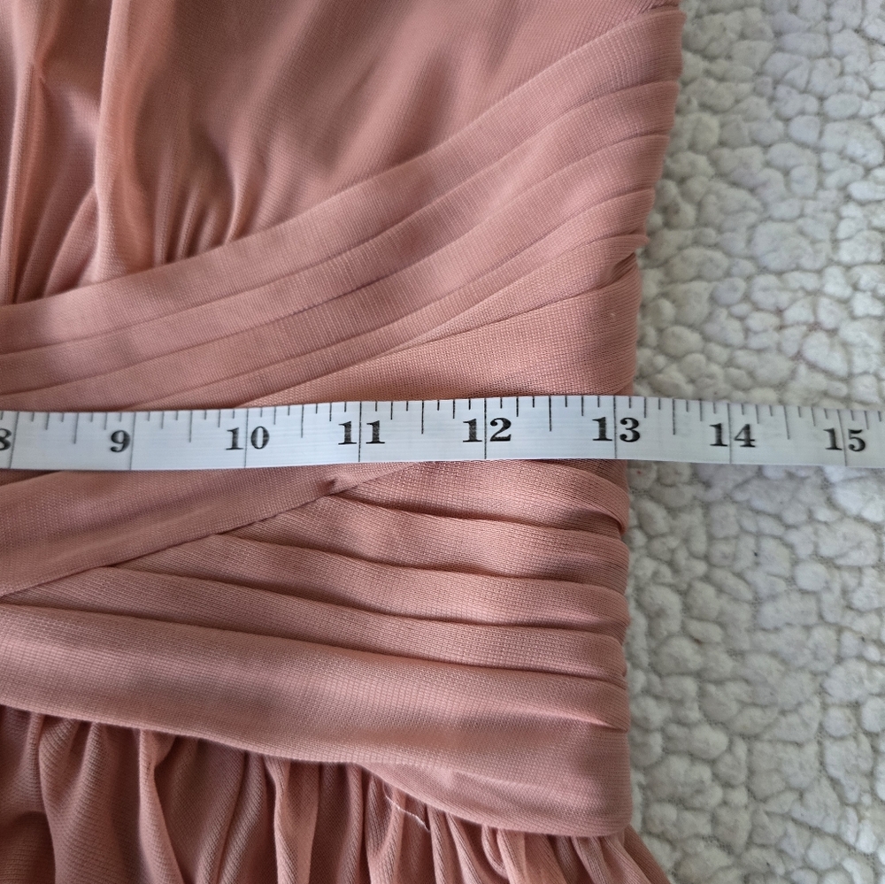 Celebrate Pastel Pink Studio Flutter Sleeve Crisscross Mesh Dress Size 6 - Picture 8 of 14